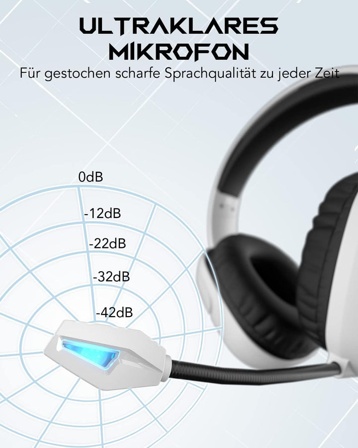 Black Shark Gaming Headset für PC, PS4, PS5, Xbox, Switch, Gaming Kopfhörer mit Ultraklarem Biegsame