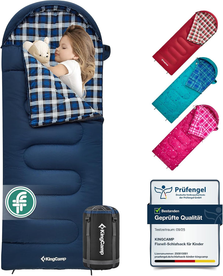 KingCamp Kinderschlafsack Schlafsack Winter Warmer Deckenschlafsack 3-4 Jahreszeiten für Kinder beim