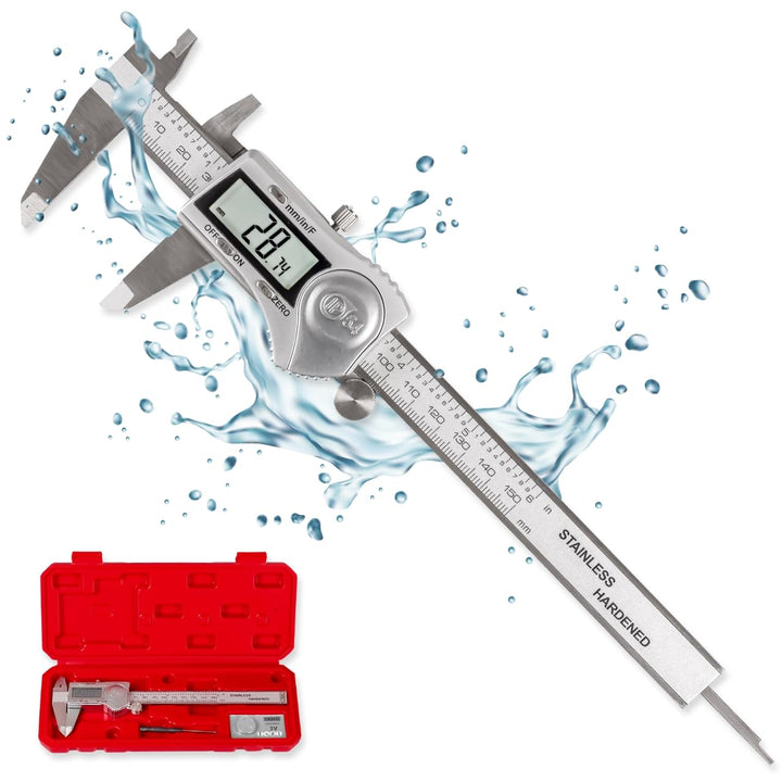 WALTER Schieblehre Digital, Messschieber Analog, Schieblehre, Messlehre, inkl. Knopfbatterie 3V, Ede