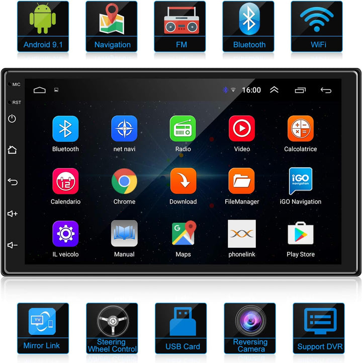 ANKEWAY 2022 Das Neueste Upgrade 7 Zoll Android Autoradio 2 DIN, 1080P HD Touchscreen Auto Multimedi