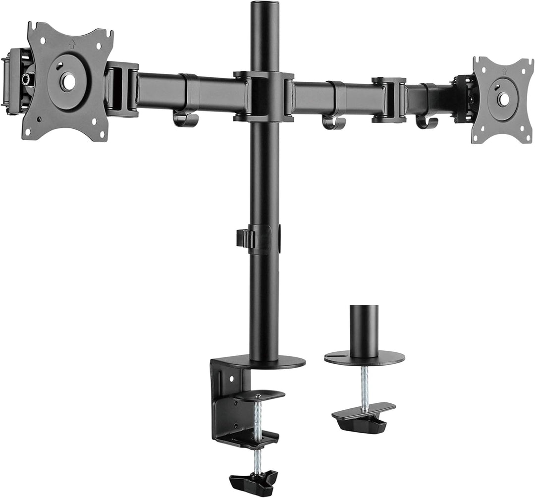 HALTERUNGSPROFI Dual 2 Fach Tischhalterung für LED und LCD Monitore bis 27 Zoll VESA 75x75 100x100 O