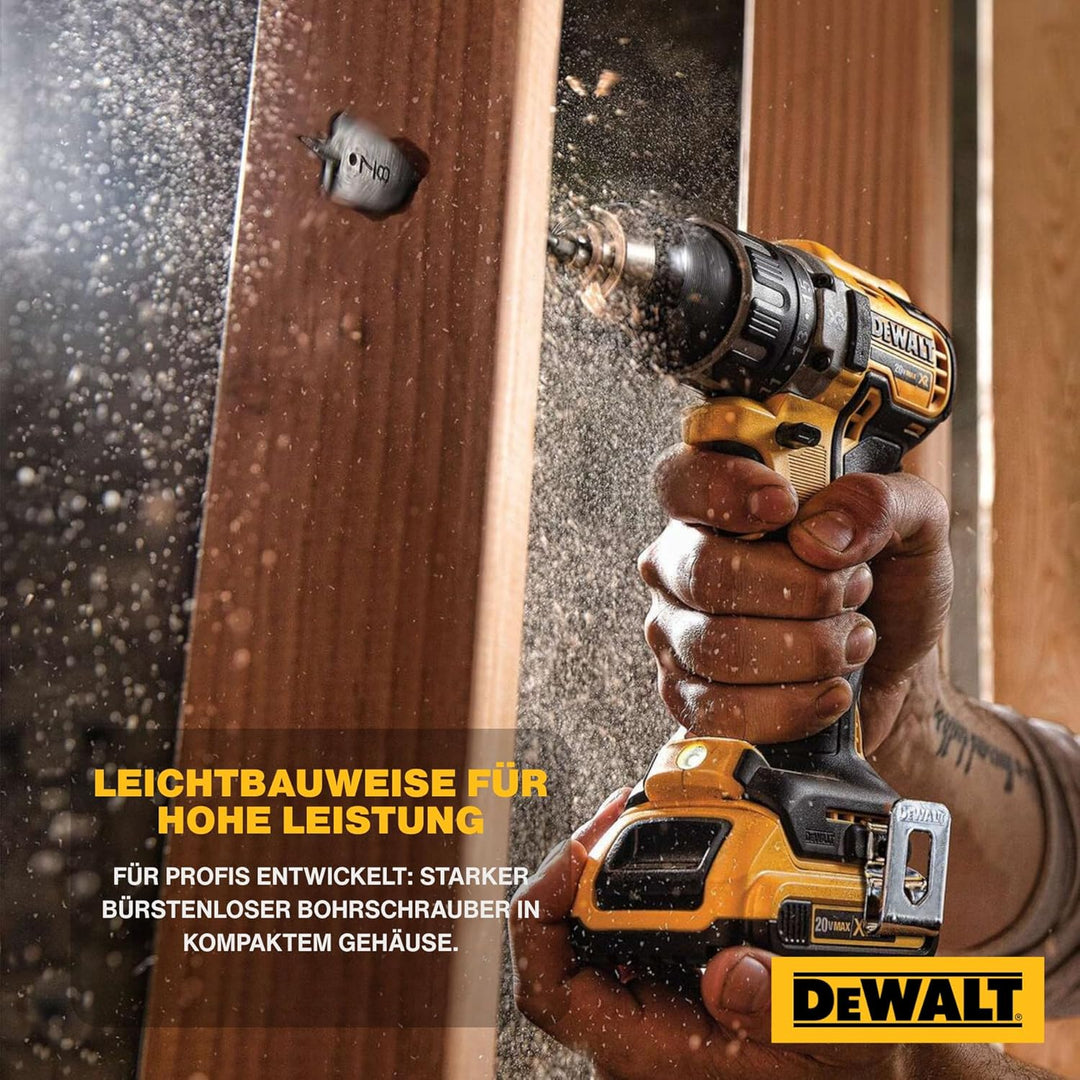 DEWALT Akku-Bohrschrauber / Akkuschrauber (18V, 2.0 Ah, bürstenlos, mit Zwei-Gang-Vollmetallgetriebe