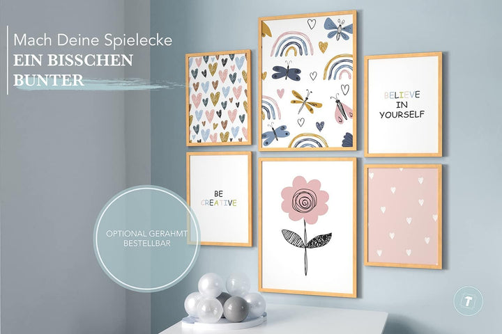 Papierschmiede® Bilder Kinderzimmer Kids Mood Poster Set Bunter Frühling, Kinderzimmer Bilder Babyz