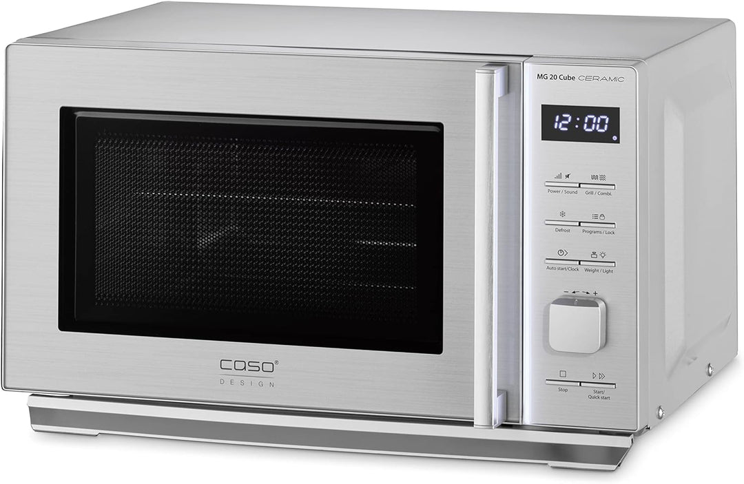 CASO MG 20 Cube Ceramic-Mikrowelle+Grill mit Keramikboden,kein Drehteller notwendig, Grillen auf 2 E