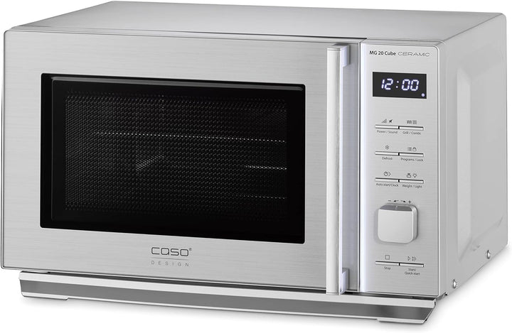 CASO MG 20 Cube Ceramic-Mikrowelle+Grill mit Keramikboden,kein Drehteller notwendig, Grillen auf 2 E
