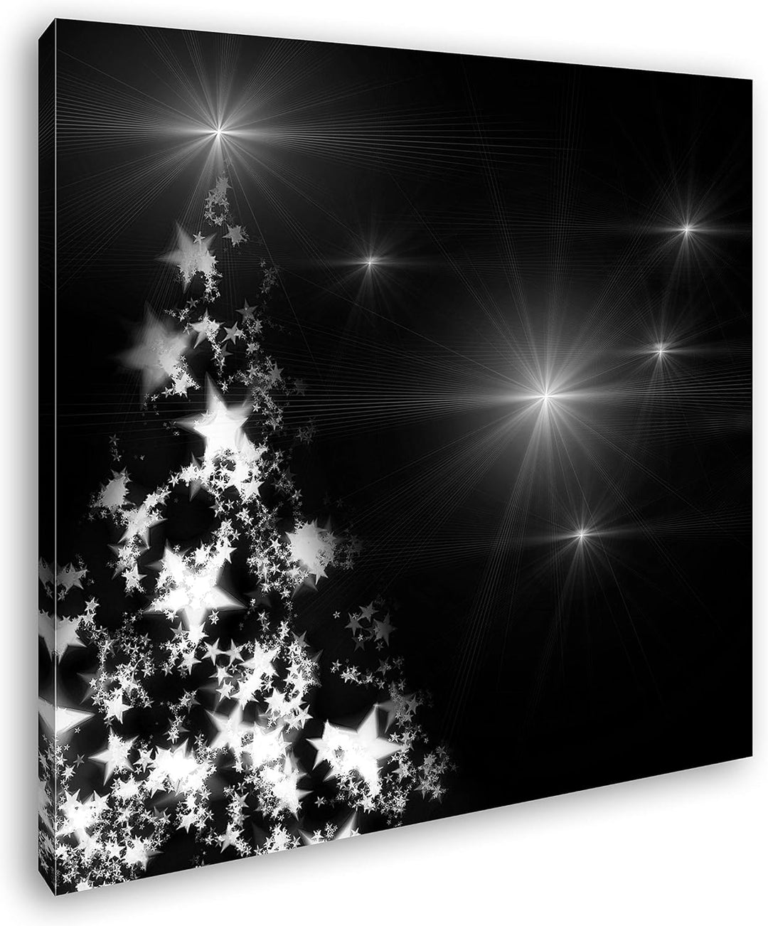 deyoli weihnachtlicher Christbaum Format: 60x60 Effekt: Schwarz&Weiss als Leinwandbild, Motiv auf Ec