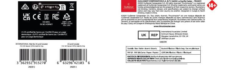 Thrustmaster F/A-18C Hornet Hotas Add-On Grip for Hotas Warthog series - PC F18 Hotas Stick AddOn Si