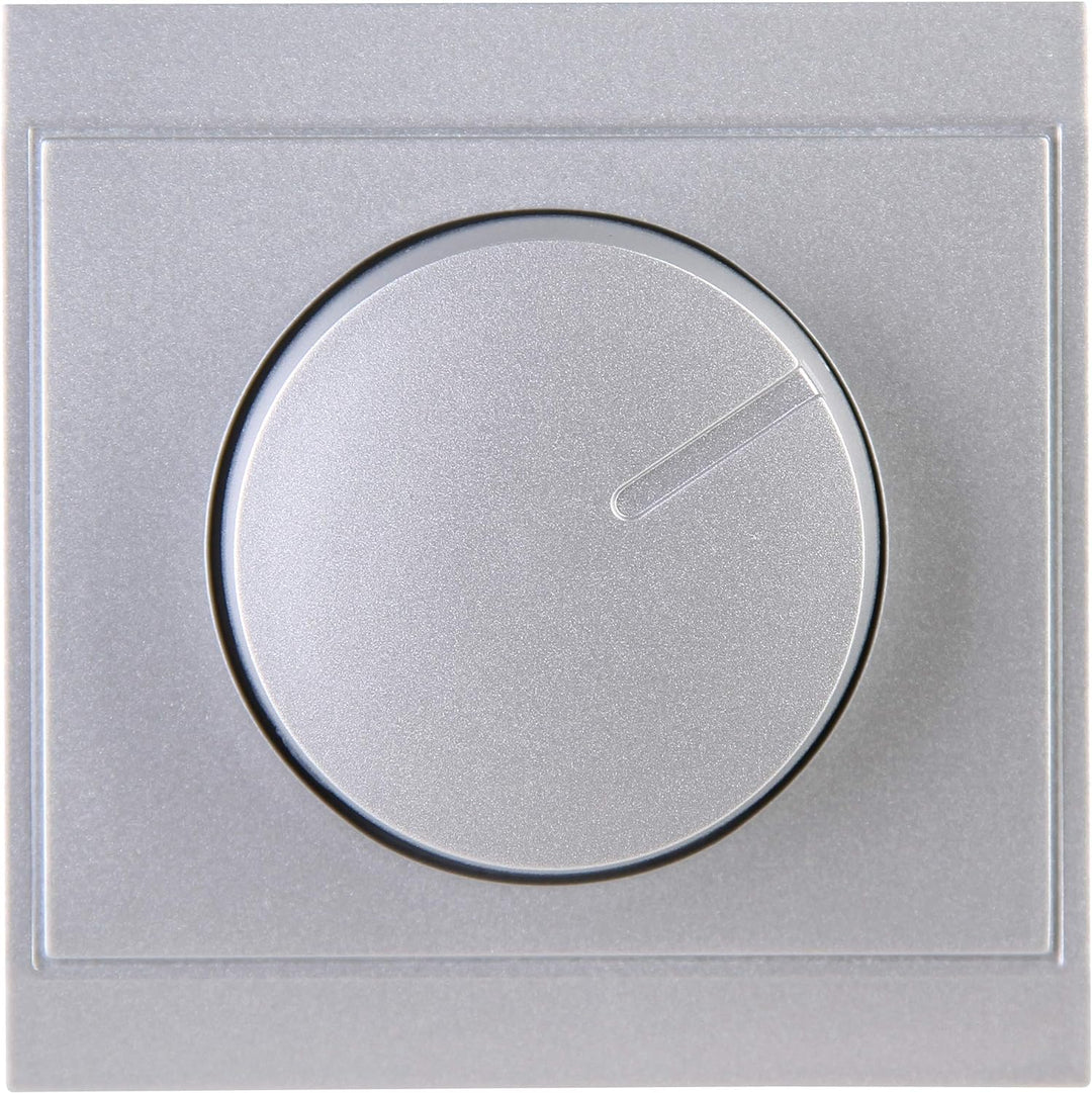 Kopp Malta Silber, Druck-Wechsel-Schalter, Kombigerät, LED-Dimmer, für Glüh-Lampen, 230V Halogenlamp