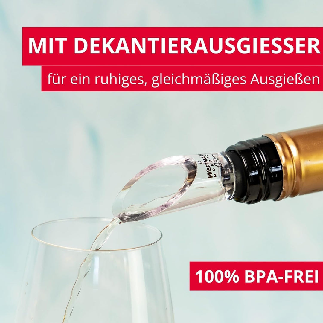 Westmark Weinkühlstab mit Ausgiesser Simono – Mühelose Kühlung für bis zu 3 Stunden, tropffreies Aus