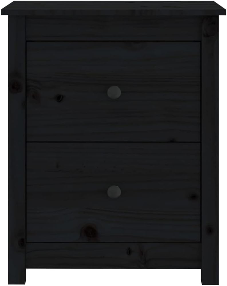 FIRBNUS Bedside Table Nachtkonsole Beistelltisch mit Stauraum Night Stand Nachttische 2er Set Schwar