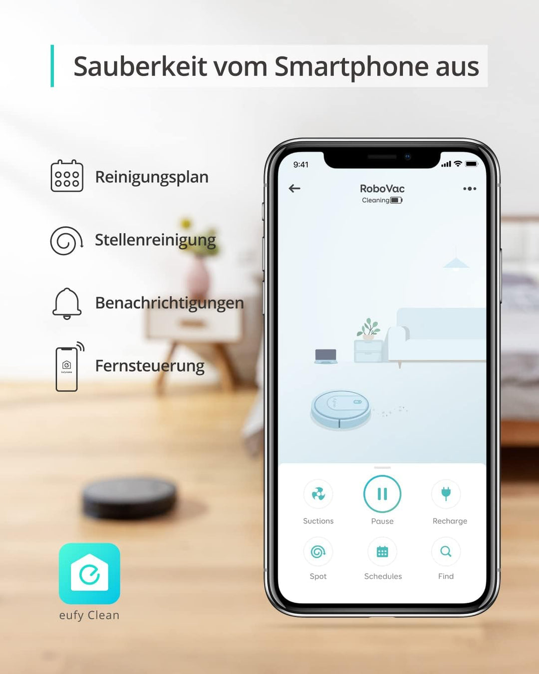 eufy Saugroboter mit Wischfunktion, RoboVac G10 Hybrid, Smart Dynamic Navigation, 2-in-1 Sauger & Wi