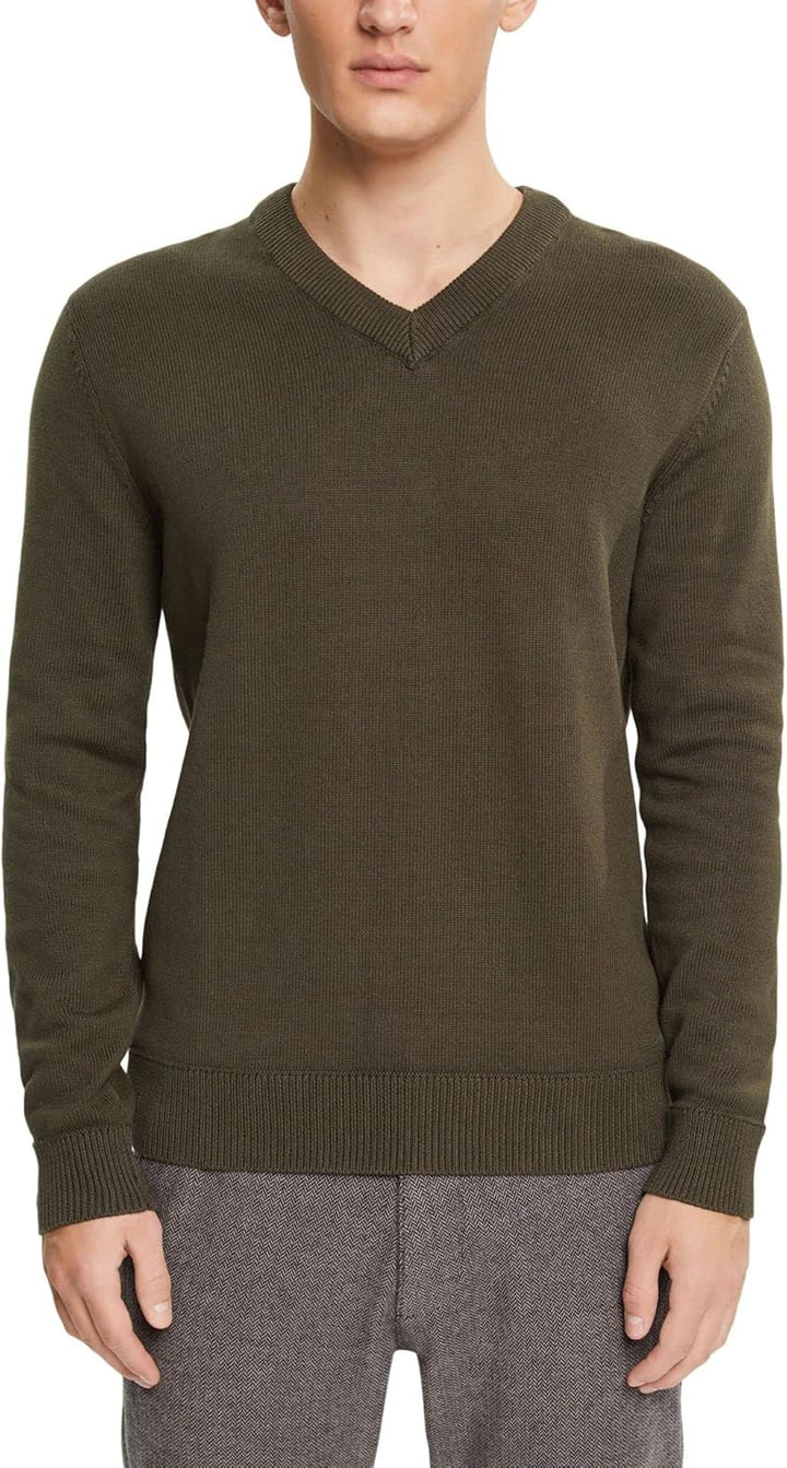 ESPRIT Herren Pullover M 355/Dark Khaki, M 355/Dark Khaki
