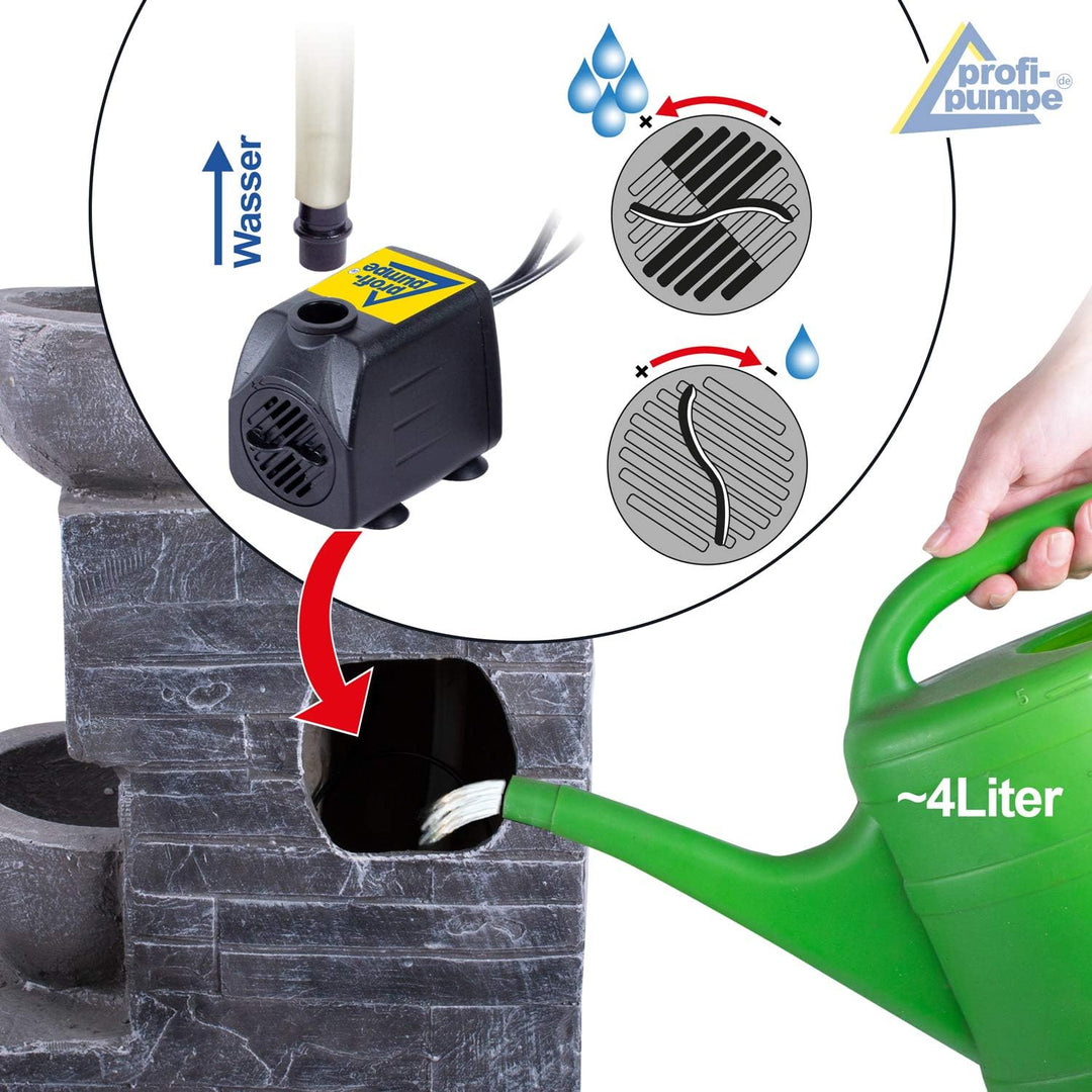 Gartenbrunnen Brunnen Zierbrunnen Zimmerbrunnen Springbrunnen Brunnen mit LED-Licht 230V Wasserfall