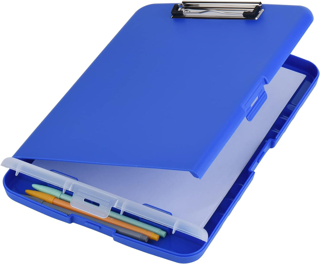 ZCZN Klemmbrett a4 mit Deckel, Schreibbrett mit Aufbewahrung, Kunststoff-Schreibbrett für Schule, In