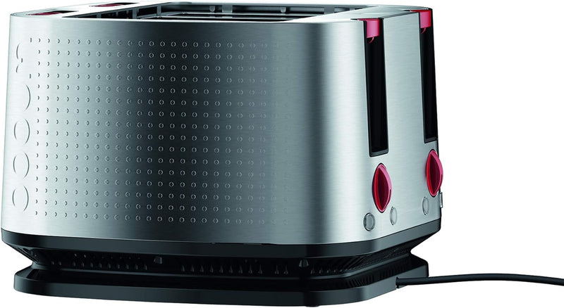 Bodum 11840-57EURO-4 BISTRO Elektrischer Toaster, 4 Schlitze, 1600 W, Metall, Satinierter Edelstahl
