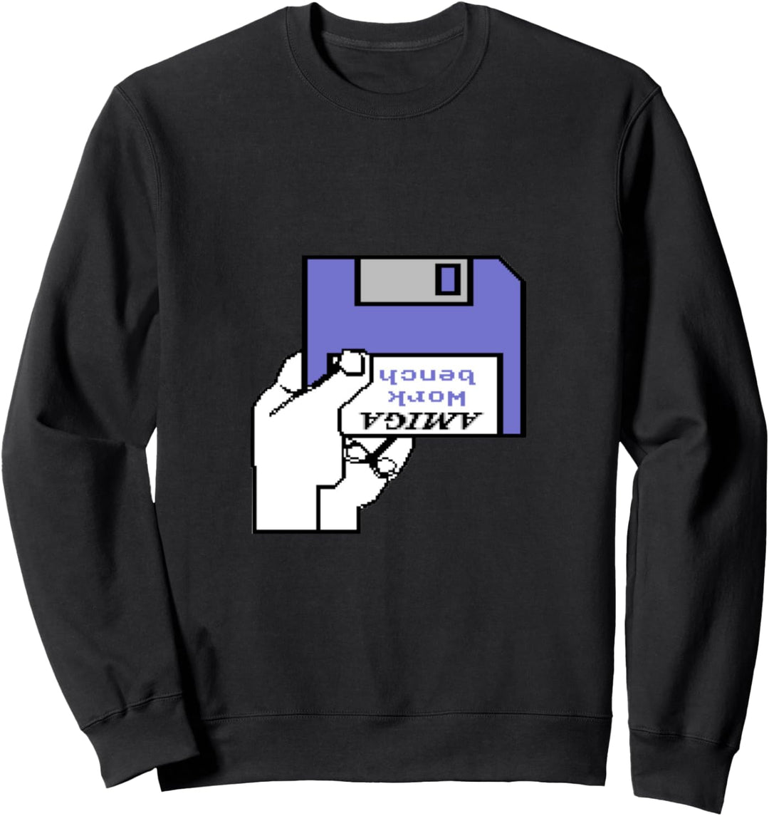 Amiga Workbench Diskette einlegen Retro Computer Sweatshirt