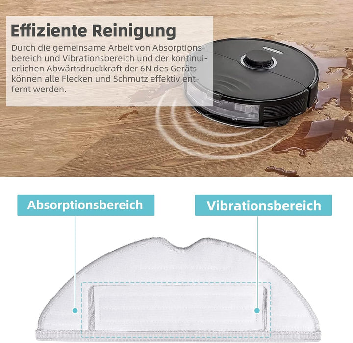8 Stück Wischtücher für Roborock S8/S8+/S7 MaxV/S7 MaxV Plus/S7 MaxV Ultra/S7 Pro Ultra/S7/S7+ Saugr