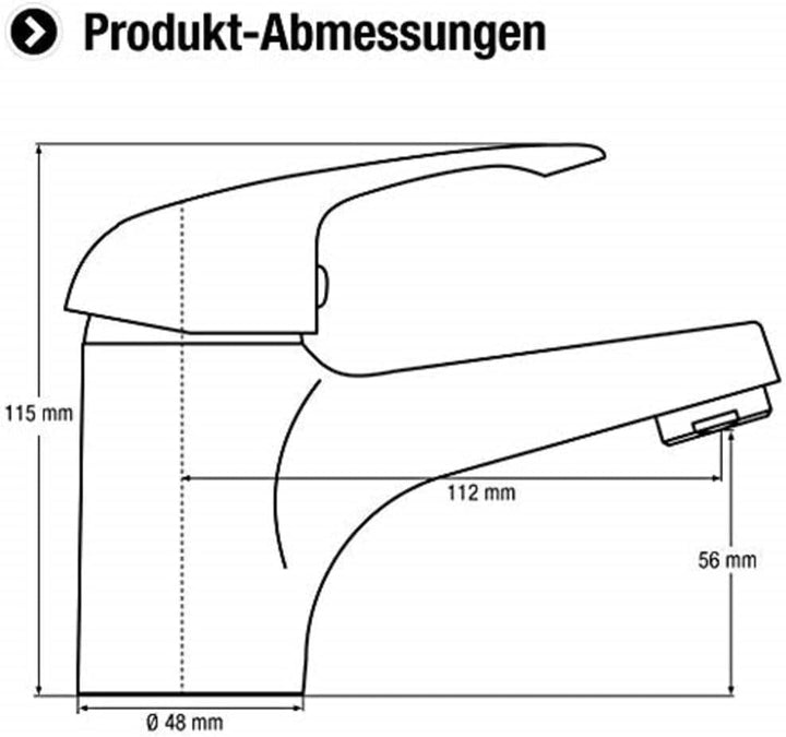 Cornat Waschtisch-Einhebelarmatur "Free" - Niederdruck - Verchromter Messingkörper - Normale Auslauf