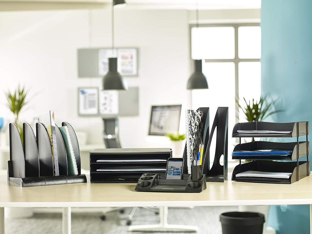 Avery DR800BLK DTR Briefablage (stapelbar, B 243 x T 45 X H 362 mm) 3 Stück schwarz