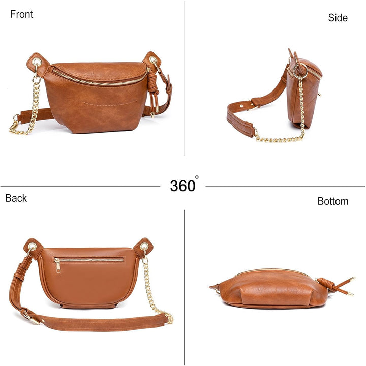 FANDARE Elegant Brusttasche Damen Handy Umhängetasche PU Leder Sling Bag Damen zum Umhängen Schulter