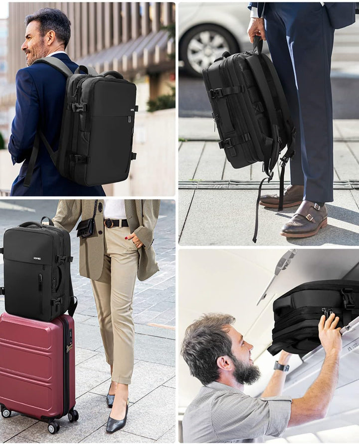 HOMIEE Handgepäck Reiserucksack, Supergross Laptop Rucksack Erweiterbar Diebstahlsicher Wasserabweis