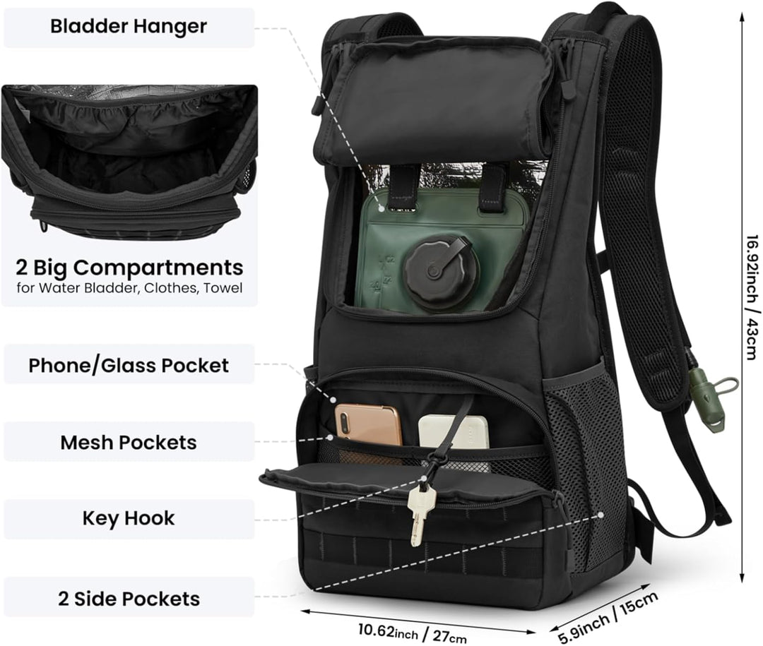 G4Free Militär Trinkrucksack Rucksäck mit 2L Verbesserter Blase Trinkblasen Wanderrucksäcke für Wand