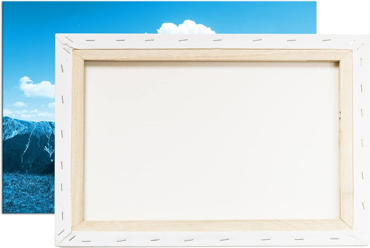 deyoli Traumhafte Berglandschaft Format 80x60 Effekt: Monocrome Blau als Leinwandbild, Motiv fertig