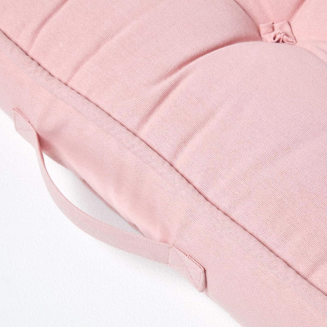 Homescapes Dickes Sitzkissen 50x50 cm rosa, 10 cm hohe Sesselauflage/Sitzerhöhung mit Baumwoll-Bezug