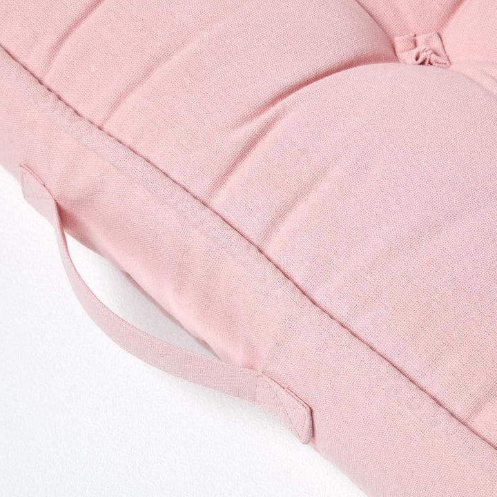 Homescapes Dickes Sitzkissen 50x50 cm rosa, 10 cm hohe Sesselauflage/Sitzerhöhung mit Baumwoll-Bezug