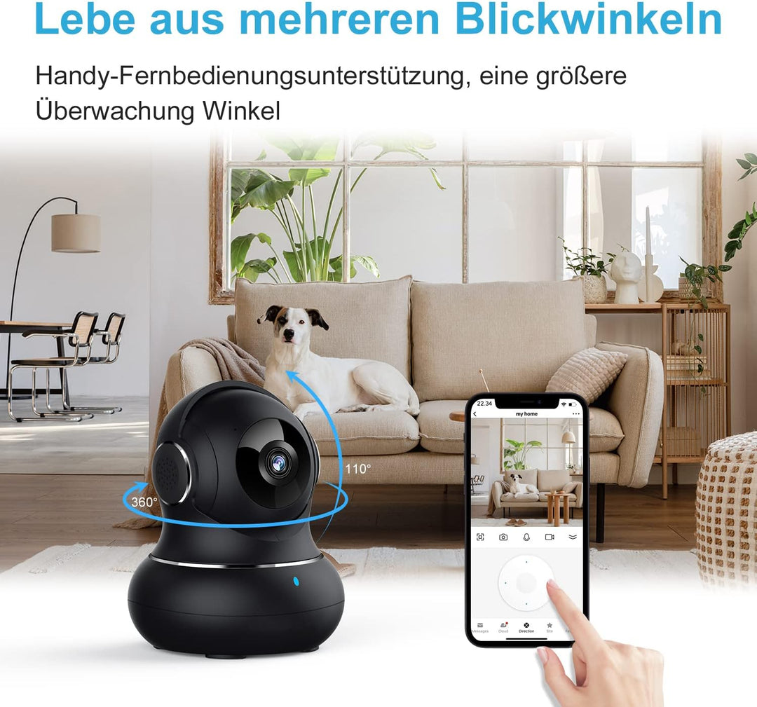 Little elf Überwachungskamera, Litokam 2K Babyphone mit Kamera mit Bewegungserkennung, Nachtsicht, 2