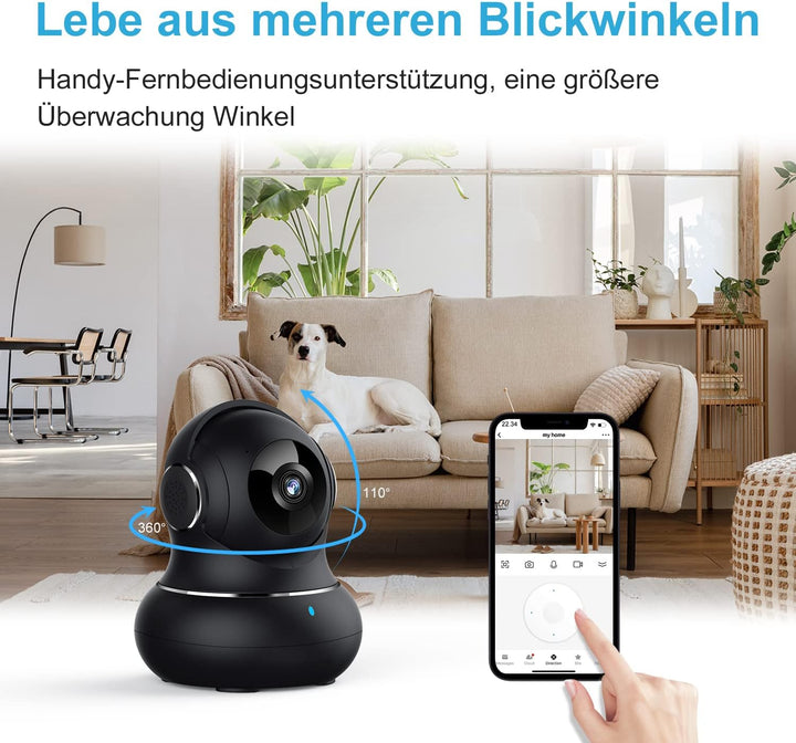 Little elf Überwachungskamera, Litokam 2K Babyphone mit Kamera mit Bewegungserkennung, Nachtsicht, 2