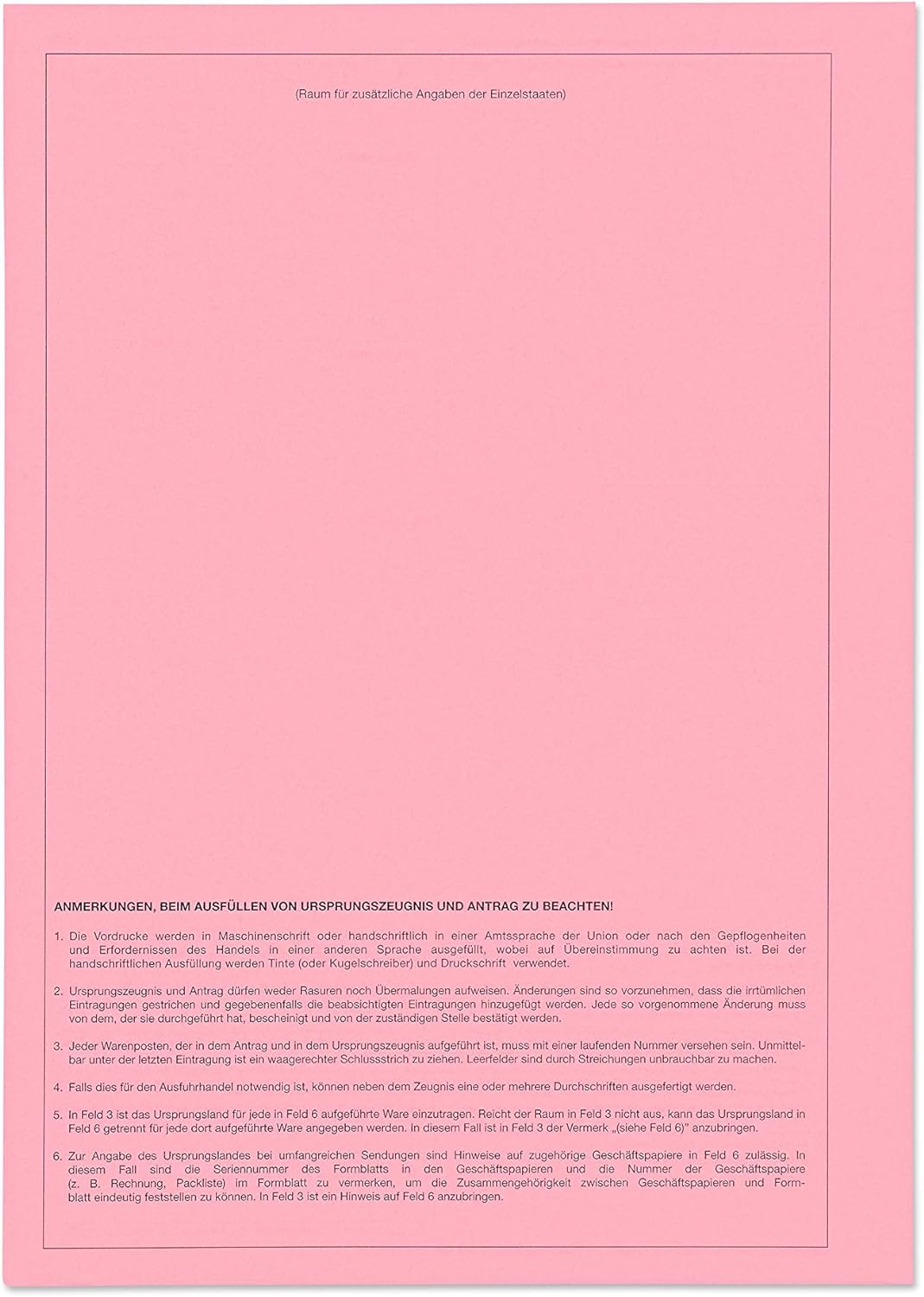 mashpaper Ursprungszeugnis Formular Vordruck 50 Stück für Laser- und Inkjetdrucker 11734 - Menge wäh