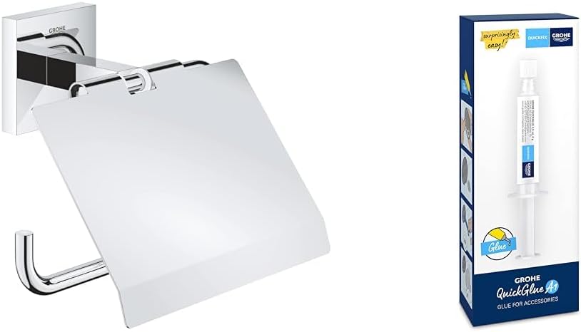GROHE Start Cube - Papierhalter (mit Deckel, verdeckte Befestigung, Material: Metall), Chrom, 411020