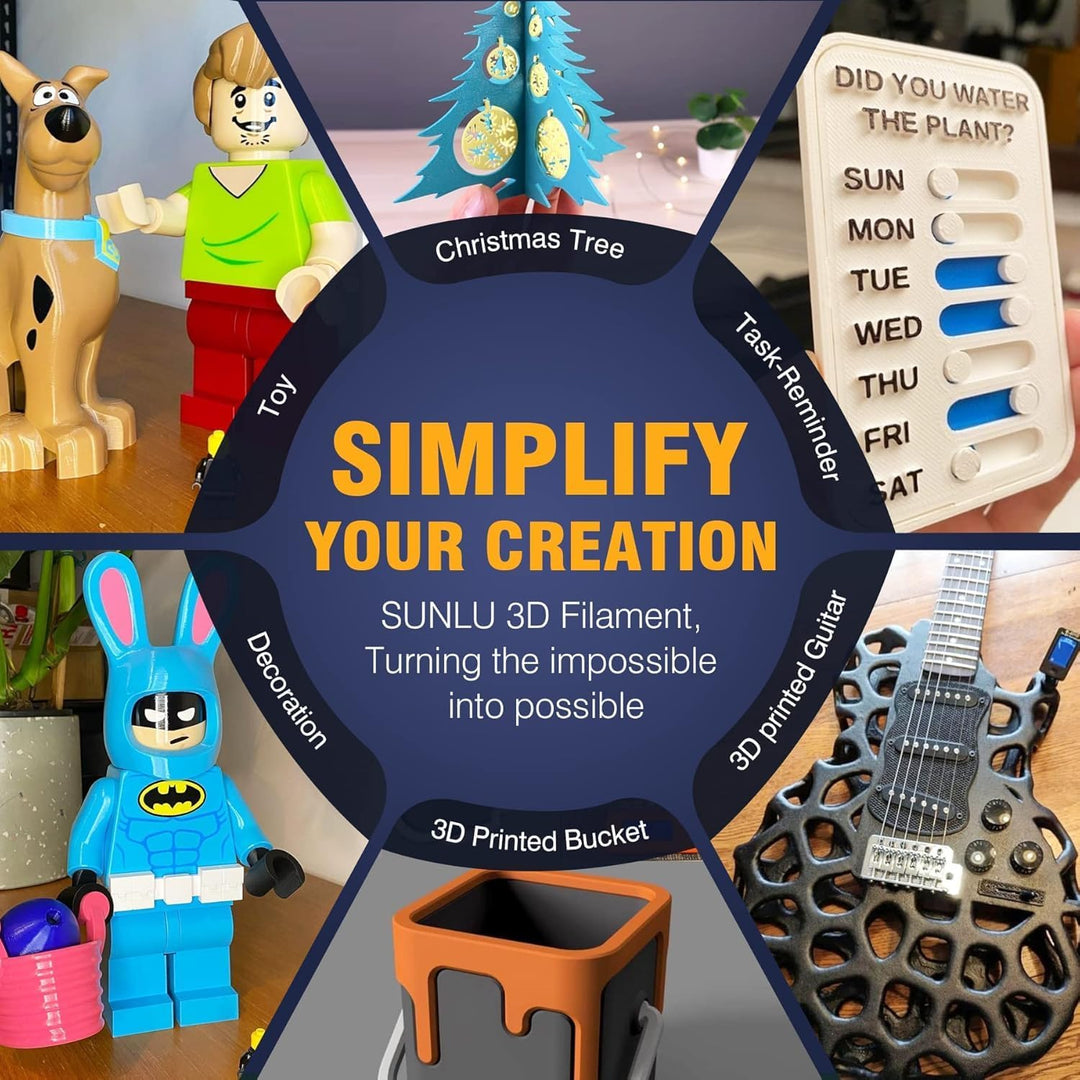 SUNLU Matt PLA Filament Bundle Mehrfarbig, 250g PLA 3D Drucker Filament 1.75mm, 0.25kg/Spule,8 Packu