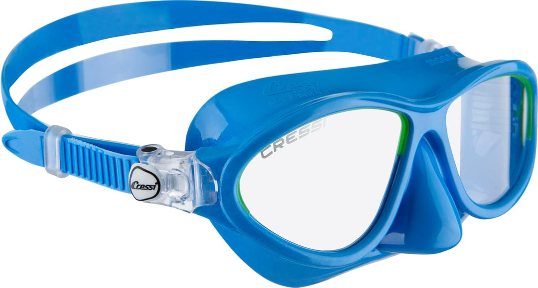 Cressi Moon Kid Premium Junior Maske Mask Blau/Lime, Mask Blau/Lime