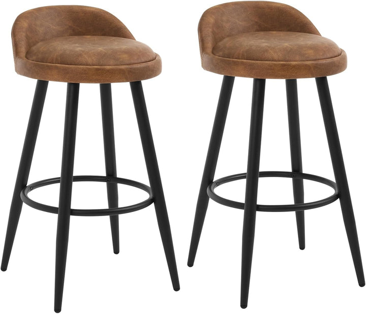 WOLTU BH327br-2 Barhocker 2er Set Barstuhl Hocker Tresenhocker Bistrohocker Designer Hocker mit Lehn