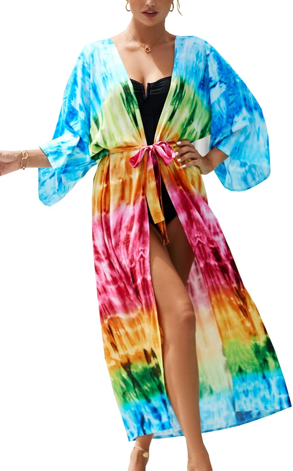 YouKD Frauen Sommer Langer Kaftan Maxi Böhmisches Kleid Strand Vertuschungsrobe Geräumiger Kimono Ei