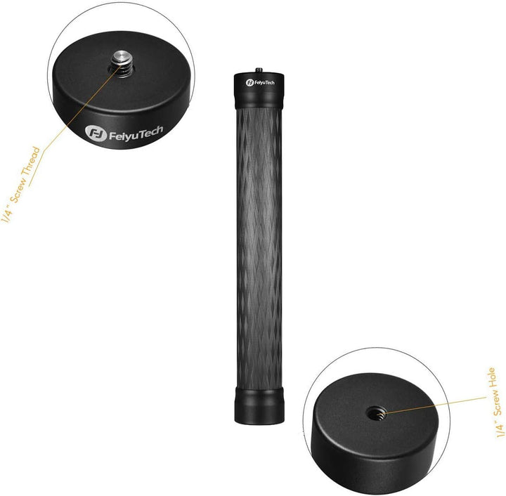 FeiyuTech Kohlefaser-Verlängerungsstange Leichter Stick Einbeinstativ Länge 27,5 cm mit 1/4 '' 3/8 '
