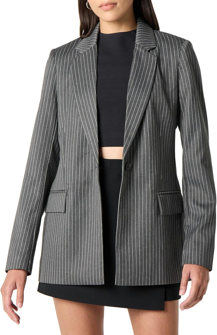 The Drop Damen Blazer (in Übergrösse erhältlich) S Anthrazitfarbene Nadelstreifen, S Anthrazitfarben
