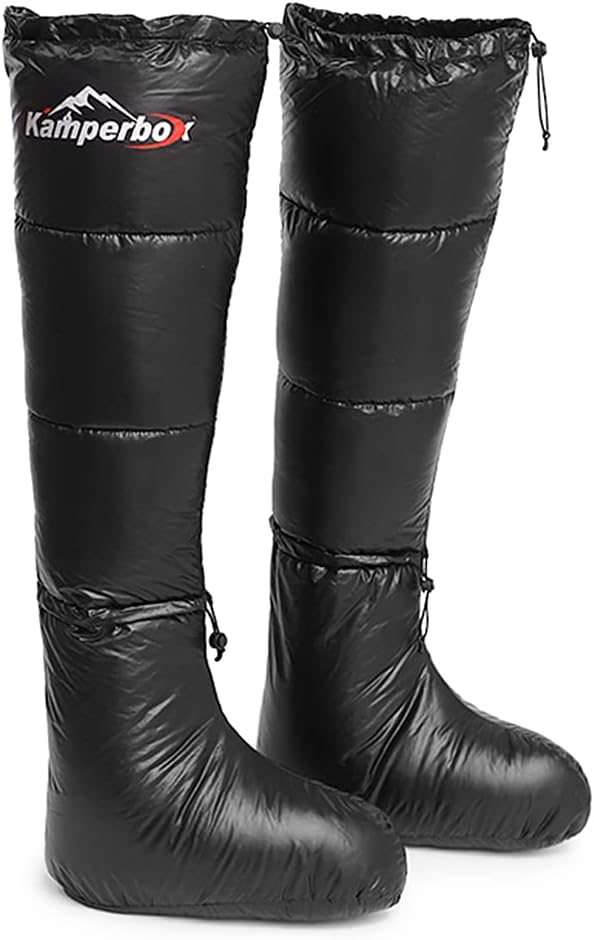 Lixada Winter Camping Daunensocken Warme Weiche Winddichte Lange Schlafschuhe mit verstellbarem Kord