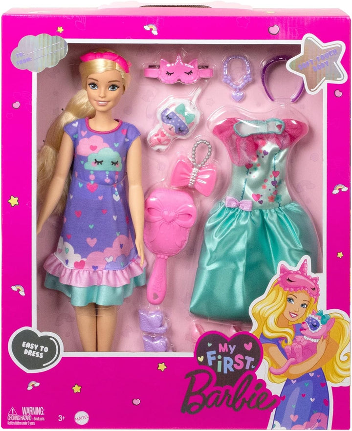 Barbie-Puppe, Meine erste Barbie mit blondem Haar, Barbie-Kleidung, Barbie-Accessoires, Schuhe, Bürs