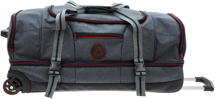 Trolley Reisetasche Gross Doppelboden Tasche 90 Liter Travel Bag Grau Rot Bowatex