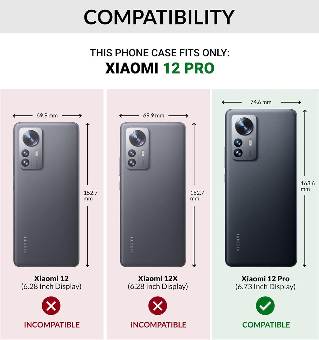 SURAZO Premium Handyhülle für Xiaomi 12 Pro 5G Hülle Leder – Klappbare Echtleder Schutzhülle [Standf