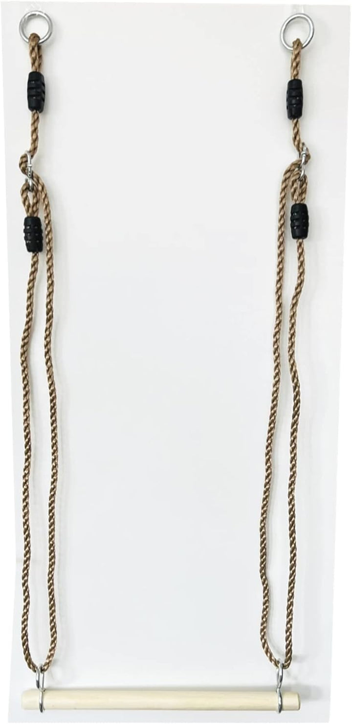 3in1 Schaukelset, Turnringe + Holztrapez + Schaukelbrett incl. Seilset zum Einhängen (Turngeräte Set