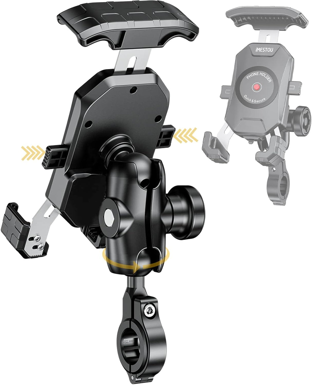 Anti-Diebstahl Motorrad Telefon Halterung-iMESTOU Handlebar Ball Handy-Halter mit Aluminium 1" Ball