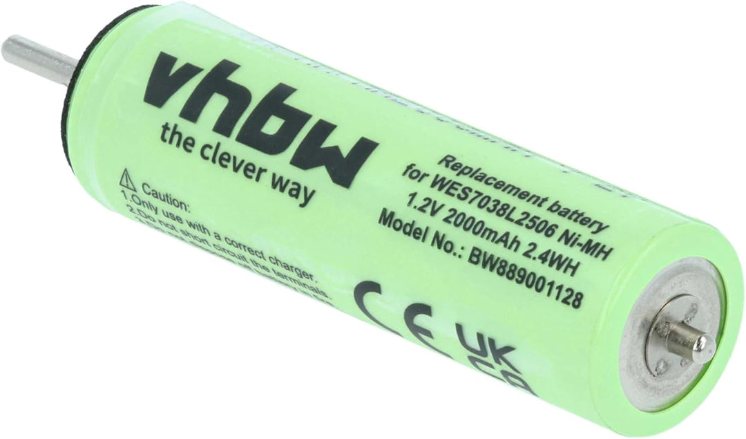 vhbw 2X Akku kompatibel mit Panasonic W835, EW1211w, W805, W845 Rasierer (2000 mAh, 1,2 V, NiMH)