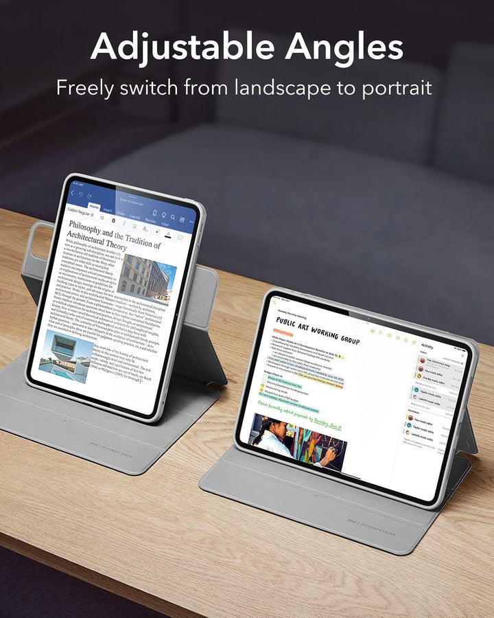 ESR für iPad Pro 11 Zoll Hülle M4 (2024) mit Stifthalter, Abnehmbarer Magnetabdeckung, vertikalem St
