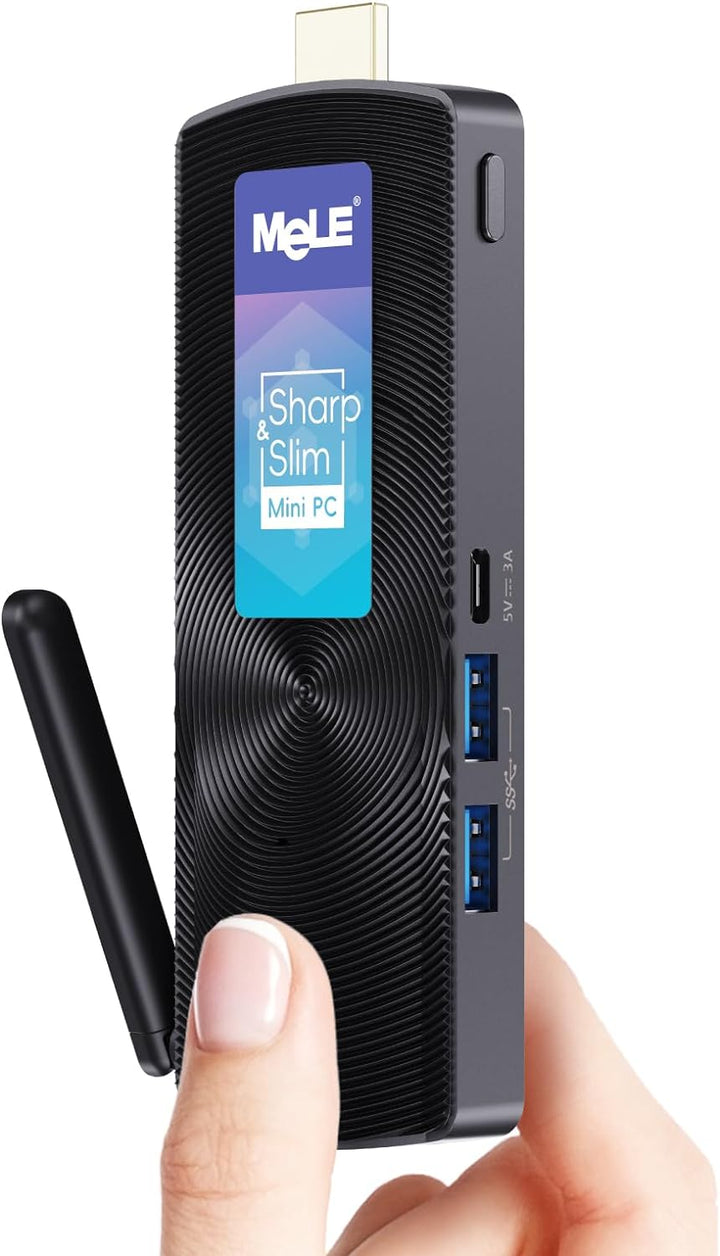MeLE PCG02 Lüfterloser Mini PC Stick Windows 11 Home Celeron N4000(bis zu 2.6GHz) 4GB LPDDR4 128GB R