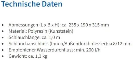 Wasserspeier Figur Ente Lucky Duck aus Kunststein - (L x B x H): ca. 235 x 190 x 315 mm - Schlauchan