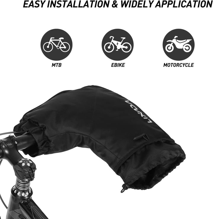 Lixada Handwärmer Fahrradlenker Lenkerstulpen Lenker Winddicht wasserdichte Winter Fahrradhandschuhe